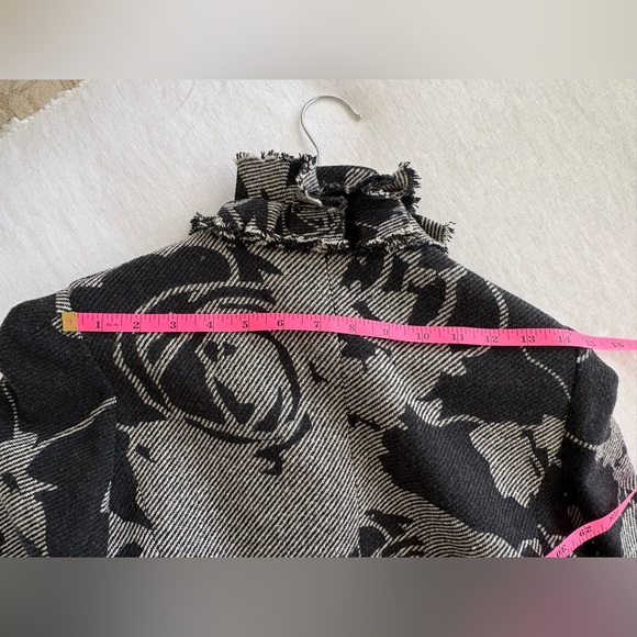 Diane Von Furstenberg Black and White Textured Blazer Jacket - Picture 7 of 8